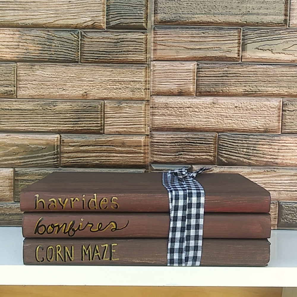 Fall Home Decor Farmhouse Book Stack Staging Set